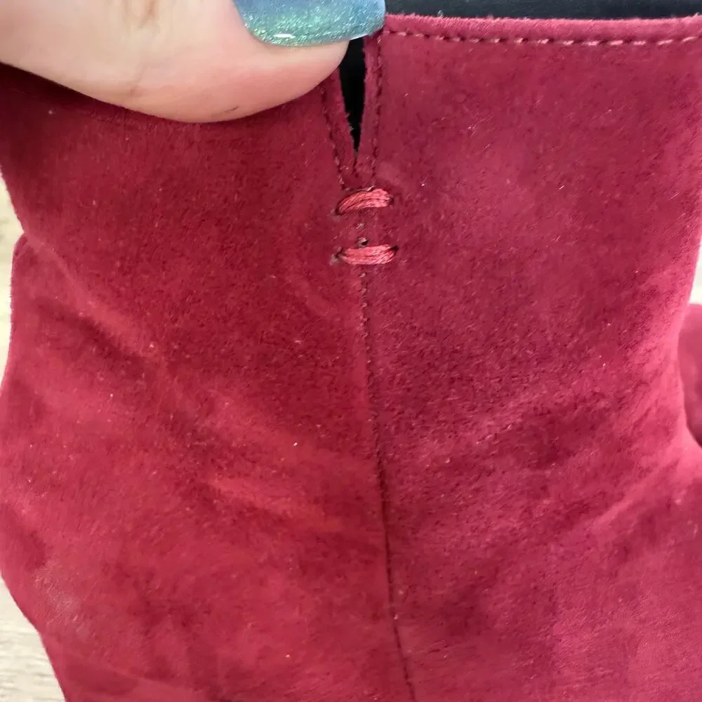 Paul Green Womens Red Chunky Booties Size 6 Beautifully made Quality Thick Heels - Picture 6 of 14